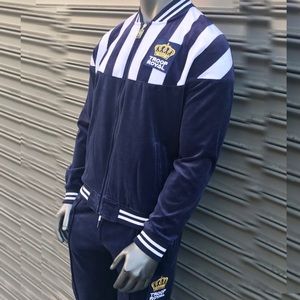 Men's Troop Navy | White Crown Royal Velour Track Jacket